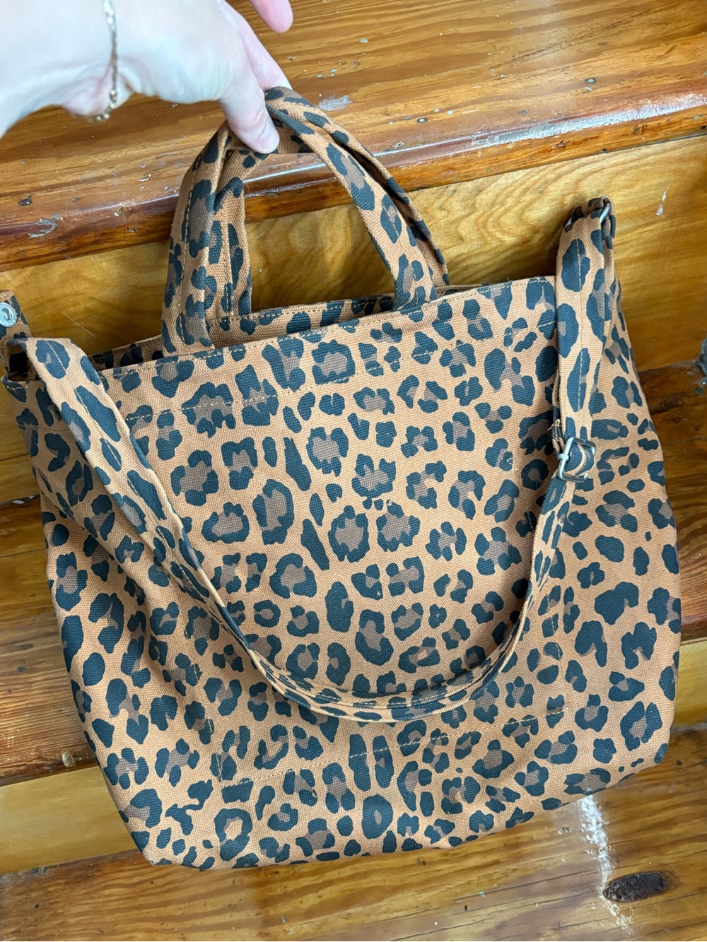 Horizontal Duck Bag - Black Canvas Shoulder Tote
